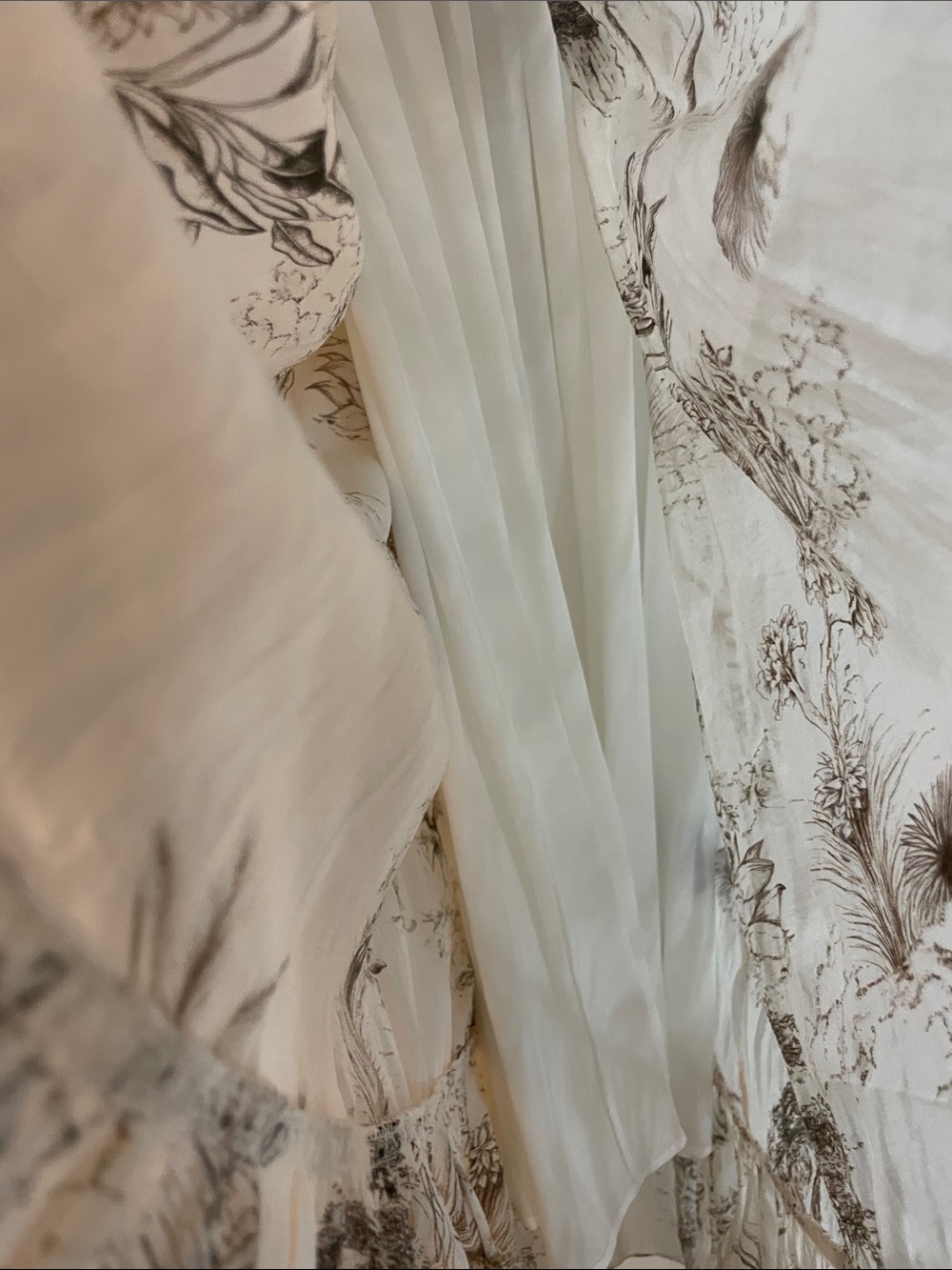 Sandro Cream Maxi Dress with Brown Scenic Print - Picture 10 of 16